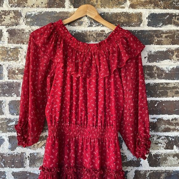 Misa Los Angeles Alima Floral Off Shoulder Smocked Mini Dress Size Small - Picture 7 of 7